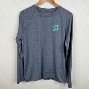 Rhone x Peloton Men's M Long Sleeve Shirt Blue Gray Sweat Wicking Athletic